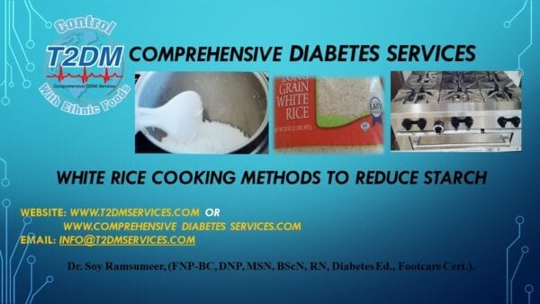 A picture of some food and the words comprehensive diabetes services.