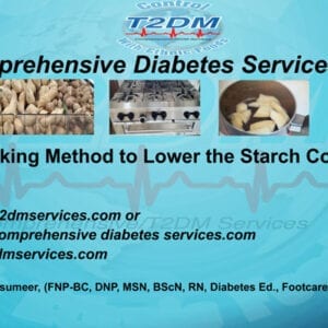 A picture of some food and the words comprehensive diabetes services.