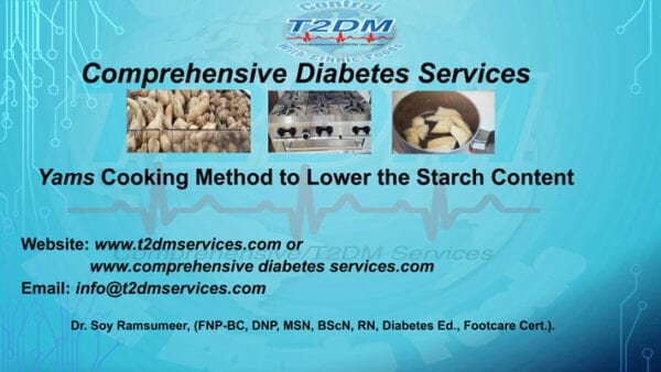 A picture of some food and the words comprehensive diabetes services.