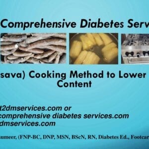 A picture of some food and the words " comprehensive diabetes services."