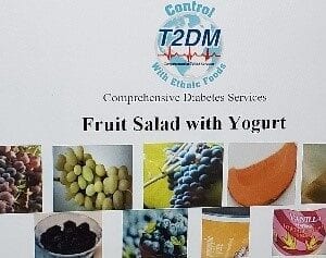 A picture of some fruits and yogurt on the cover.