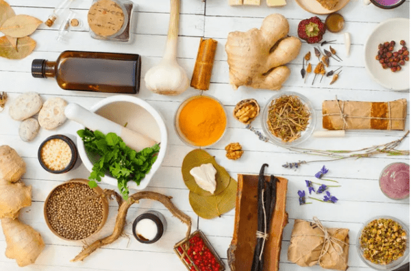 A table topped with lots of different types of food.